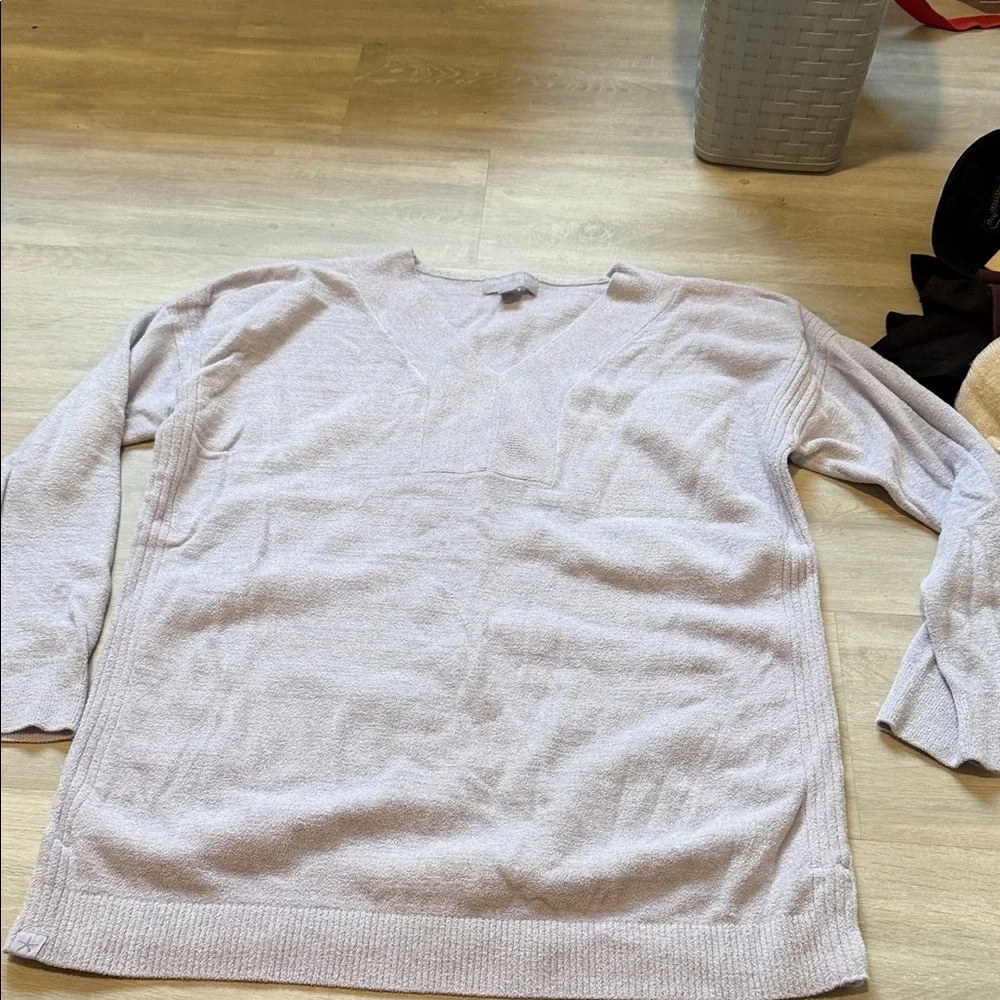 Barefoot Dreams V-Neck Sweater - Soft Lavender - Picture 1 of 5